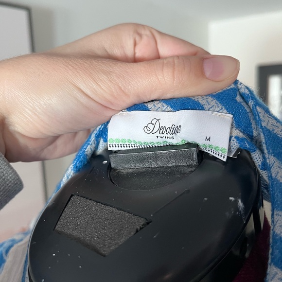 Devotion Ella mini babydoll dress in blue/off white - Picture 10 of 10